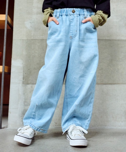 カーブデニムパンツ（男の子・女の子)（デニムパンツ