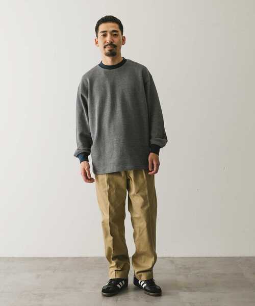 URBAN RESEARCH DOORS（アーバンリサーチドアーズ）の「ジャガードボーダー ロングスリーブ Tシャツ（Tシャツ/カットソー・メンズ・ブラック/グリーン・LARGE/MEDIUM）」の15枚目の写真