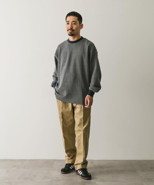 URBAN RESEARCH DOORS（アーバンリサーチドアーズ）の「ジャガードボーダー ロングスリーブ Tシャツ（Tシャツ/カットソー・メンズ・ブラック/グリーン・LARGE/MEDIUM）」の16枚目の写真
