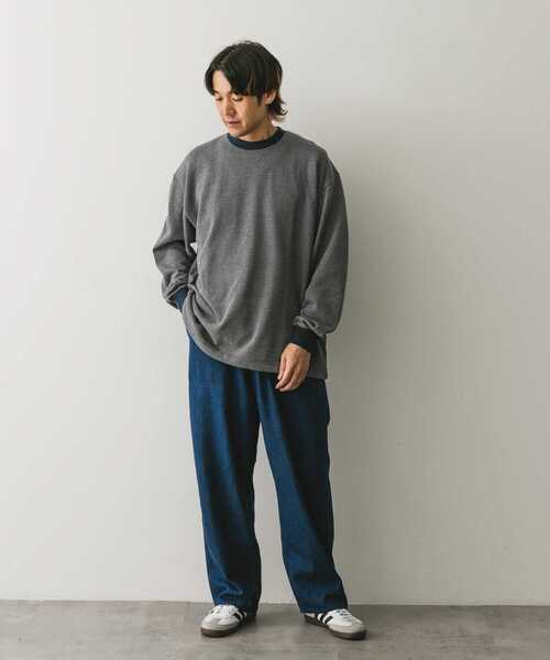 URBAN RESEARCH DOORS（アーバンリサーチドアーズ）の「ジャガードボーダー ロングスリーブ Tシャツ（Tシャツ/カットソー・メンズ・ブラック/グリーン・LARGE/MEDIUM）」の21枚目の写真