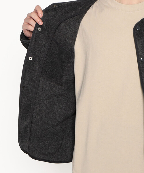 DANTON（ダントン）の「MEN'S FLEECE COLLARLESS JACKET（ノーカラージャケット・メンズ・レッド/ダークグレー/チャコール/ブラック/カーキ/クリーム/ダークグリーン・42/44/38/40）」の17枚目の写真