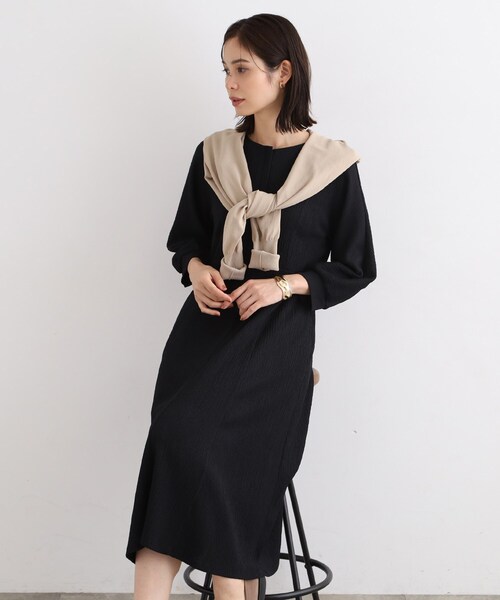 INDIVI(インディヴィ)の「◆【洗える/UVケア/SETUP可能】ナローフレアワンピース(ワンピース・レディース・アイボリー系5/ブラック/ブルー・40/38/36/03/05/15 /13/19)」の5枚目の写真