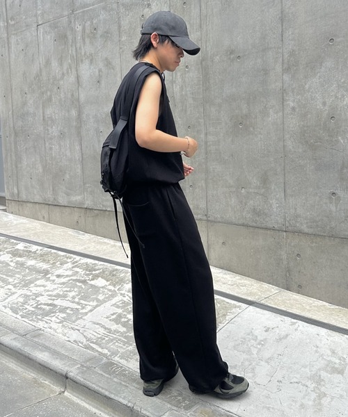 スウェットパンツ バイカラー ライン ワイド ルーズ 2色 b3983 セール】【BJHG】ルーズシルエット ロゴライン スウェットパンツ