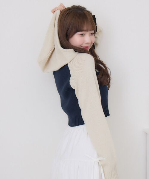 ems excite（エムズエキサイト）の「ラグランロゴNTパーカー（パーカー・レディース・ブルー/ブラウン/オフホワイト・FREE）」の13枚目の写真