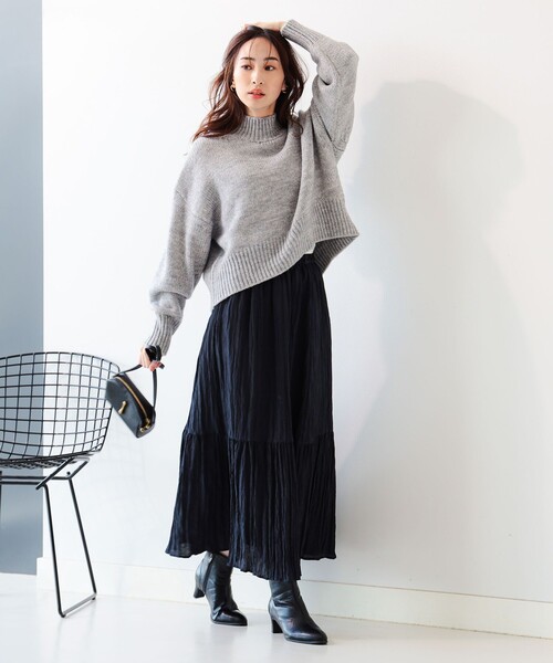 B:MING by BEAMS（ビーミングバイビームス）の「ワッシャー スカート（S～M）（スカート・レディース・ブラウン/ネイビー・SMALL/MEDIUM）」の4枚目の写真