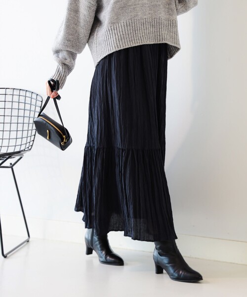 B:MING by BEAMS（ビーミングバイビームス）の「ワッシャー スカート（S～M）（スカート・レディース・ブラウン/ネイビー・SMALL/MEDIUM）」の6枚目の写真