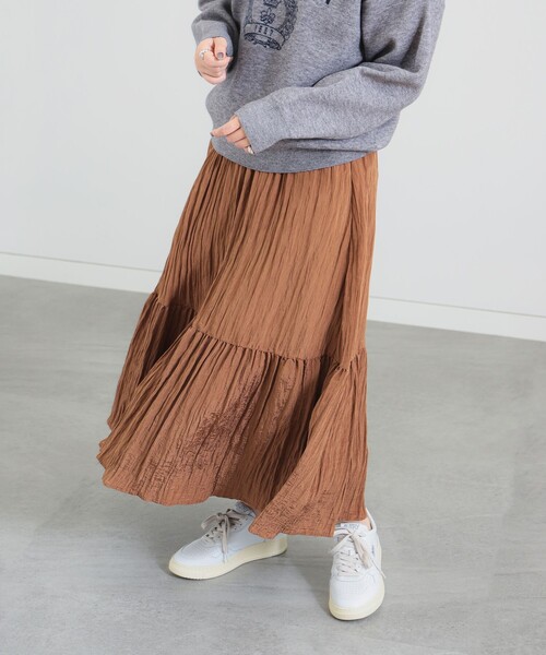 B:MING by BEAMS（ビーミングバイビームス）の「ワッシャー スカート（S～M）（スカート・レディース・ブラウン/ネイビー・SMALL/MEDIUM）」の9枚目の写真