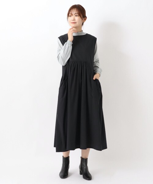 one'sterrace(ワンズテラス)の「ギャザーポケットワンピース(ワンピース・レディース・ブラック系8/ライトグレー系8/ダークブラウン系8・02)」の16枚目の写真