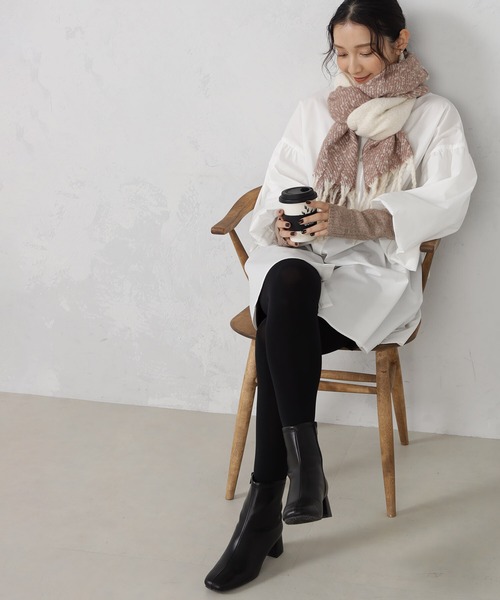 FOUND GOOD（ファウンドグッド）の「フトフリンジマフラー（マフラー・レディース・グリーン系5/ブラック/アイボリー/ピンク系5・FREE）」の8枚目の写真