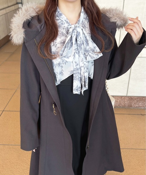 メゾピアノ 24AW フェイクファーダッフルコート メゾピアノ 24AW フェイクファーダッフルコート メゾピアノ 24AW