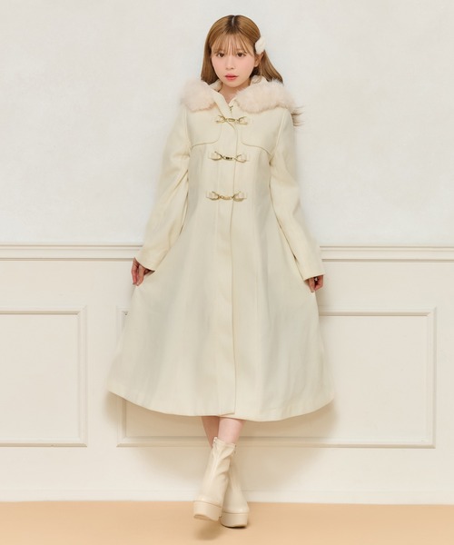 FENNEL グレージュ ダッフルコート 9号 (新品未使用)定価54,000円 セール】フェイクファーダッフルコート【ZOZOTOWN限定アイテム