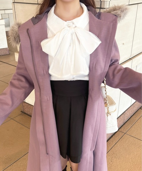 apres jour（アプレジュール）の「フェイクファーダッフルコート【ZOZOTOWN限定アイテム】（ダッフルコート・レディース・アイボリー/ブラック/ブルーグレー/スモークピンク/ピンクベージュ/チャコール・フリー/X-LARGE）」の19枚目の写真