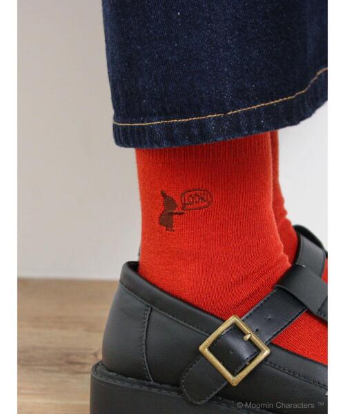 Samansa Mos2（サマンサ モスモス）の「【Moomin×Samansa Mos2】刺繍ソックス（ソックス/靴下・レディース・チャコールグレー/マスタード/キナリ/レッド・F）」の4枚目の写真