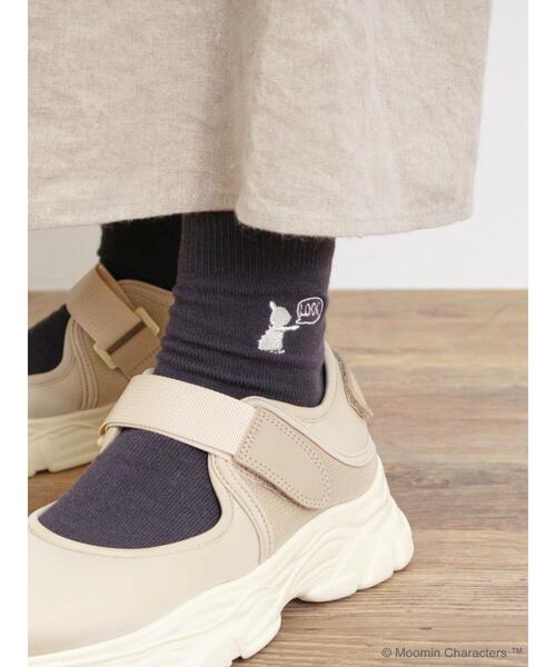 Samansa Mos2（サマンサ モスモス）の「【Moomin×Samansa Mos2】刺繍ソックス（ソックス/靴下・レディース・チャコールグレー/マスタード/キナリ/レッド・F）」の2枚目の写真
