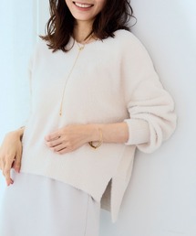 CROSS FUNCTION（クロスファンクション）の「《洗えるニット》マシュマロフェザーVネックニット【CF/クロスファンクション】（ニット/セーター）」