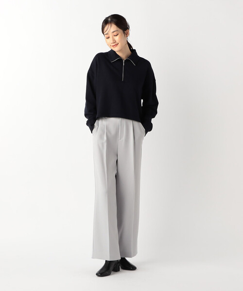 COMME CA ISM(コムサイズム)の「ベルト付き ストレッチワイドパンツ(その他パンツ・レディース・チャコール/ライトグレー・MEDIUM/LARGE)」の4枚目の写真