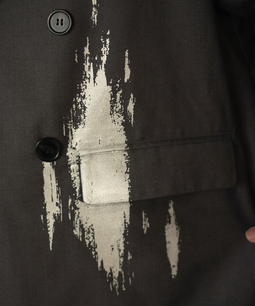 epnok（エプノック）の「箔プリントジャケット（テーラードジャケット・メンズ・ブラック/チャコールグレー・SMALL/MEDIUM/LARGE）」の9枚目の写真