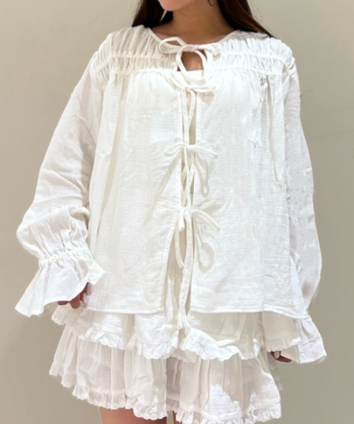 gelato pique ガーゼブラウス パジャマ 3点セット gelato pique（ジェラートピケ）の「ガーゼブラウス（ルーム