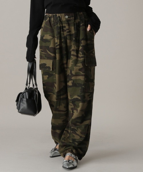 sacai × KAWS 21年 ベルト付 カモフラ柄 迷彩パンツ 迷彩パンツ カーゴパンツ レディース コットン S-3XL 迷彩柄