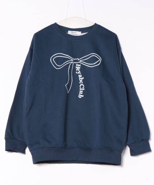 Mayree(メイリー)の「【Mayree】 リボン デザイン トレーナー スウェット(スウェット・レディース・ネイビー・MEDIUM/LARGE/X-LARGE)」の3枚目の写真