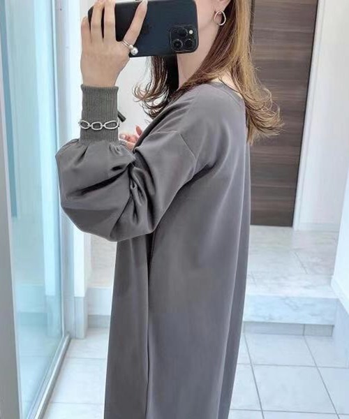 CALIFORNIA OUTFITTERS(カリフォルニア アウトフィッターズ)の「3-9D18 ボートネック ジャージーワンピース(ワンピース・レディース・チャコール・L/M/S)」の4枚目の写真