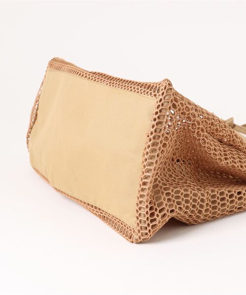 Pochi Pouch(ポチポーチ)の「Pochi Pouch/大容量 メッシュ バッグ トラベル ビーチ トートバッグ(トートバッグ・レディース・アイボリー/ベージュ/ブラック・FREE)」の5枚目の写真