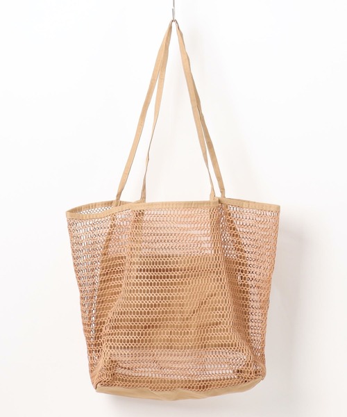 Pochi Pouch(ポチポーチ)の「Pochi Pouch/大容量 メッシュ バッグ トラベル ビーチ トートバッグ(トートバッグ・レディース・アイボリー/ベージュ/ブラック・FREE)」の21枚目の写真