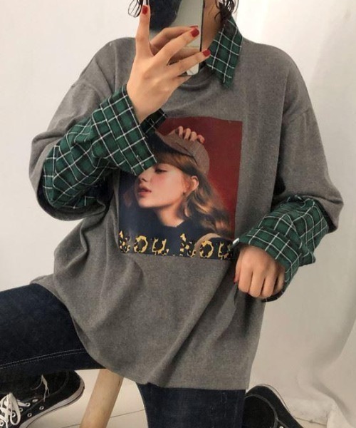 【新品タグ付き】ミーイッセイミヤケ 長袖チェック切替カットソー 新品タグ付き】ミーイッセイミヤケ 長袖チェック切替カットソー