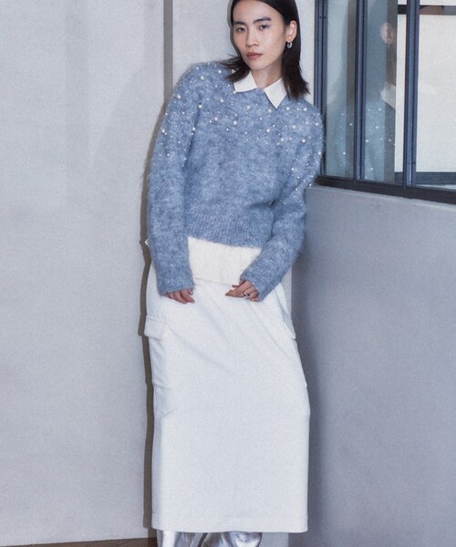 【セール】クルーネックパール調ニット（ニット/セーター）｜GALLEST（ギャレスト）