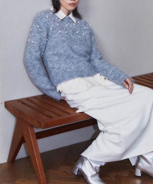 【セール】クルーネックパール調ニット（ニット/セーター）｜GALLEST（ギャレスト）