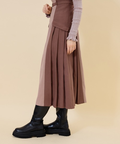 REDYAZEL(レディアゼル)の「バイカラーサイドプリーツジャンパースカート(ジャンパースカート・レディース・チャコールグレー/ブラック/カーキ・MEDIUM/SMALL)」の22枚目の写真