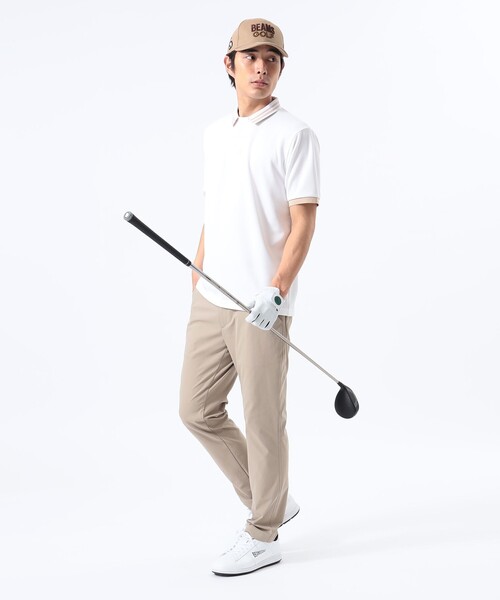 ORANGE LABEL 襟付き ポリエステルジャージ プルオーバー Lサイズ BEAMS GOLF（ビームスゴルフ）の「【UVカット/吸水速乾/接触冷感