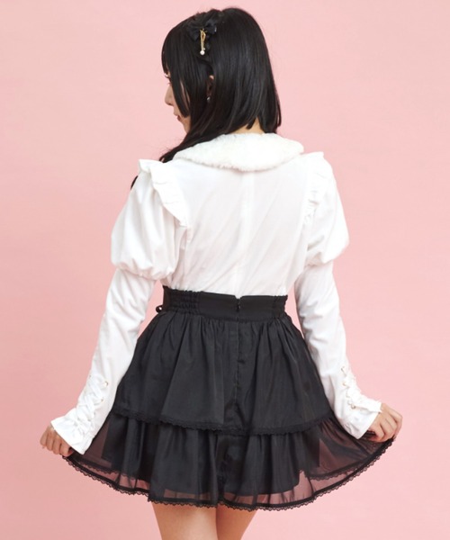 Secret Honey（シークレットハニー）の「レースアップティアードスカパン（スカート・レディース・ピンク/グレー/ブラック・MEDIUM）」の10枚目の写真