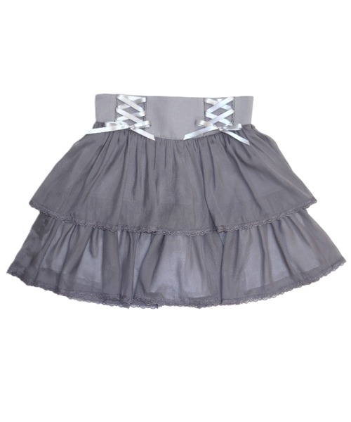 Secret Honey（シークレットハニー）の「レースアップティアードスカパン（スカート・レディース・ピンク/グレー/ブラック・MEDIUM）」の4枚目の写真