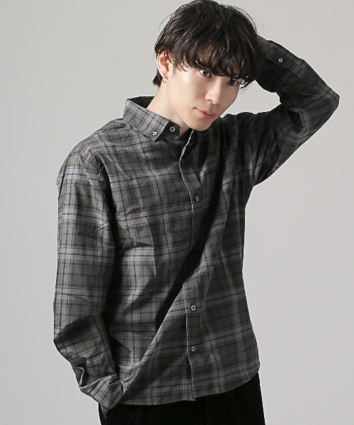 総柄ボタンダウン長袖シャツ（シャツ/ブラウス）｜LUXSTYLE