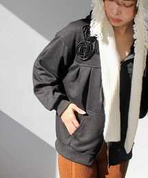 ローズモチーフダブルジップフーディー【SANSeLF】 sanw24a062