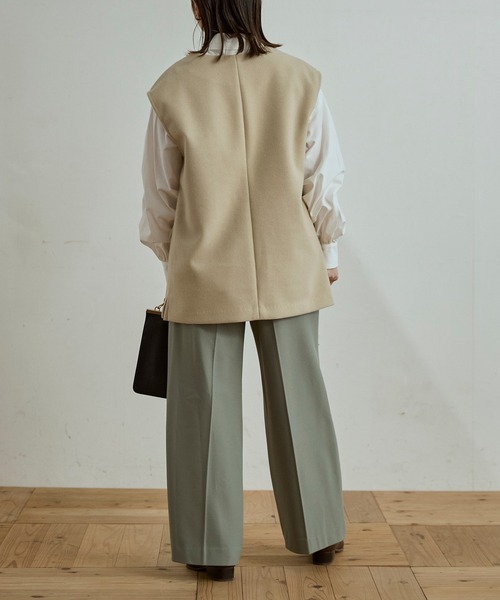 Sirin(シリン)の「≪セットアップ可≫ 圧縮ウールライクミディベスト【2サイズ展開】(ベスト・レディース・ミント/ベージュ・X-SMALL/SMALL)」の5枚目の写真