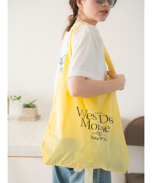 Ungrid（アングリッド）の「カラーロゴエコBAG（エコバッグ/サブバッグ・レディース・ブルー/イエロー/オレンジ/アイボリー・FREE）」の4枚目の写真