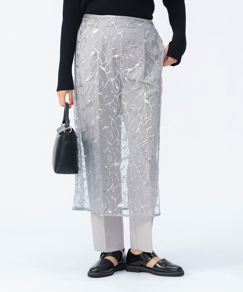 BEAMS HEART（ビームスハート）の「スパンコール ラップスカート（スカート・レディース・オレンジ/グレー・FREE）」の5枚目の写真