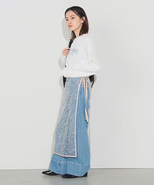 BEAMS HEART（ビームスハート）の「スパンコール ラップスカート（スカート・レディース・オレンジ/グレー・FREE）」の7枚目の写真