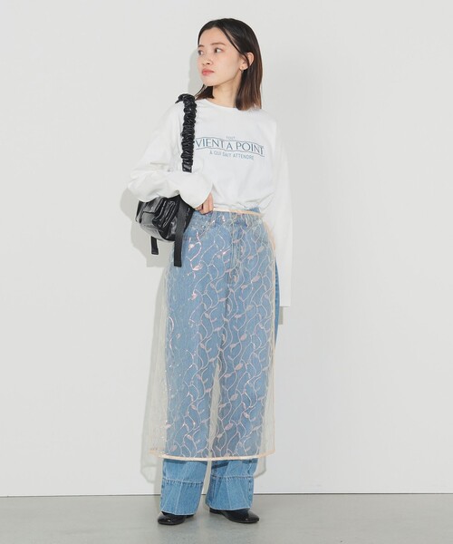 BEAMS HEART（ビームスハート）の「スパンコール ラップスカート（スカート・レディース・オレンジ/グレー・FREE）」の8枚目の写真