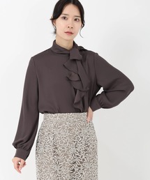 STRAWBERRY-FIELDS | セレモニー・オフィスシーンにおすすめなアイテム　ラッフルリボンブラウス(シャツ/ブラウス)