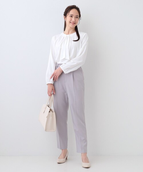 DRESKIP（ドレスキップ）の「イージーケア ボウタイブラウス（シャツ/ブラウス・レディース・オフホワイト/サックスブルー/ブラック・02/01/04/03）」の6枚目の写真