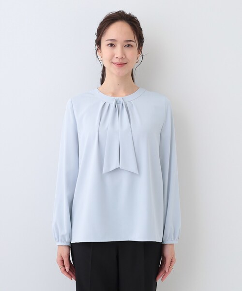 DRESKIP（ドレスキップ）の「イージーケア ボウタイブラウス（シャツ/ブラウス・レディース・オフホワイト/サックスブルー/ブラック・02/01/04/03）」の16枚目の写真