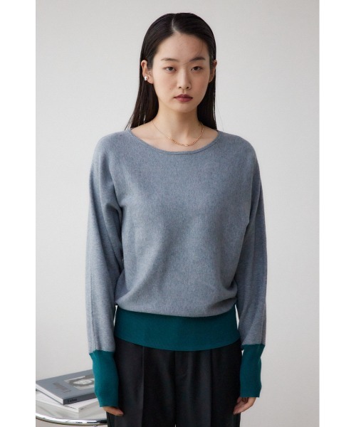 AZUL by moussy（アズールバイマウジー）の「バイカラードルマンニットプルオーバー（ニット/セーター・レディース・ブラック/ネイビー/グレー/ライトグレー/ブラック系その他/オレンジ系その他・FREE）」の22枚目の写真