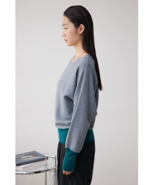 AZUL by moussy（アズールバイマウジー）の「バイカラードルマンニットプルオーバー（ニット/セーター・レディース・ブラック/ネイビー/グレー/ライトグレー/ブラック系その他/オレンジ系その他・FREE）」の21枚目の写真