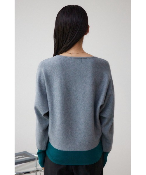 AZUL by moussy（アズールバイマウジー）の「バイカラードルマンニットプルオーバー（ニット/セーター・レディース・ブラック/ネイビー/グレー/ライトグレー/ブラック系その他/オレンジ系その他・FREE）」の20枚目の写真