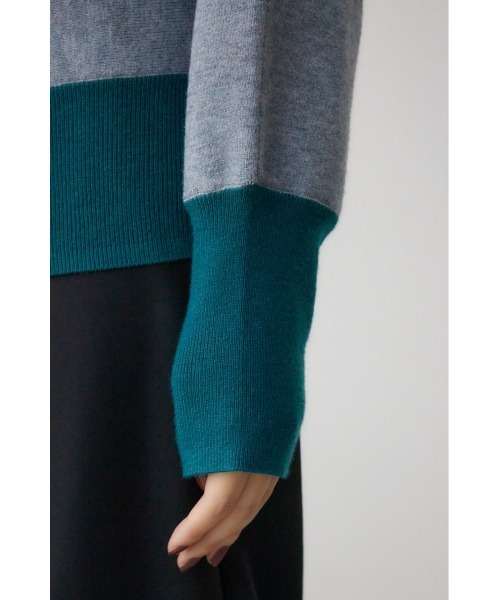 AZUL by moussy（アズールバイマウジー）の「バイカラードルマンニットプルオーバー（ニット/セーター・レディース・ブラック/ネイビー/グレー/ライトグレー/ブラック系その他/オレンジ系その他・FREE）」の17枚目の写真