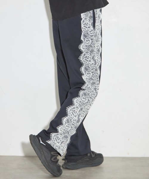 【セール】レースライントラックパンツ（スラックス）｜leimn（レイムン）