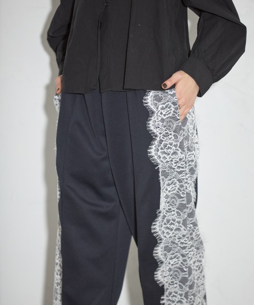 【セール】レースライントラックパンツ（スラックス）｜leimn（レイムン）